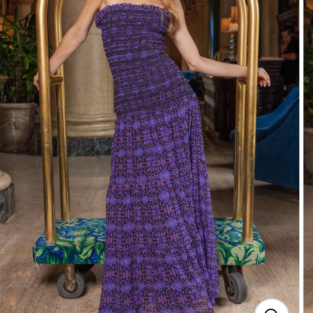 NWT Allison New York Scout Maxi‎ Dress Purple Kaleidoscope Women's Size Small - Picture 7 of 10